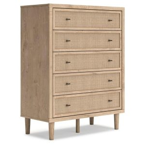 Contemporary 5-Drawer Chest With Cane Details  |  Chest Of Drawers Bedroom Chest Of Drawers