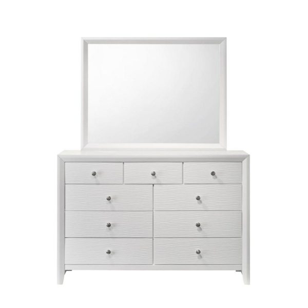 Contemporary Dresser & Mirror Set  |  Mirrored Dressers Bedroom Mirrored Dressers