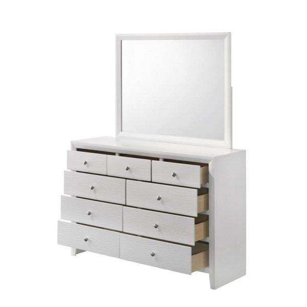 Contemporary Dresser & Mirror Set  |  Mirrored Dressers Bedroom Mirrored Dressers