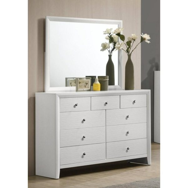 Contemporary Dresser & Mirror Set  |  Mirrored Dressers Bedroom Mirrored Dressers