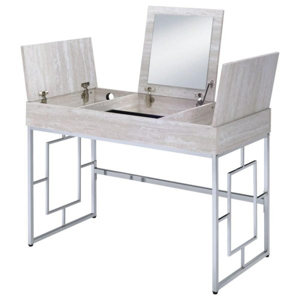 Contemporary Vanity Desk With Flip Top Mirror  |  Makeup Vanities Bedroom Makeup Vanities