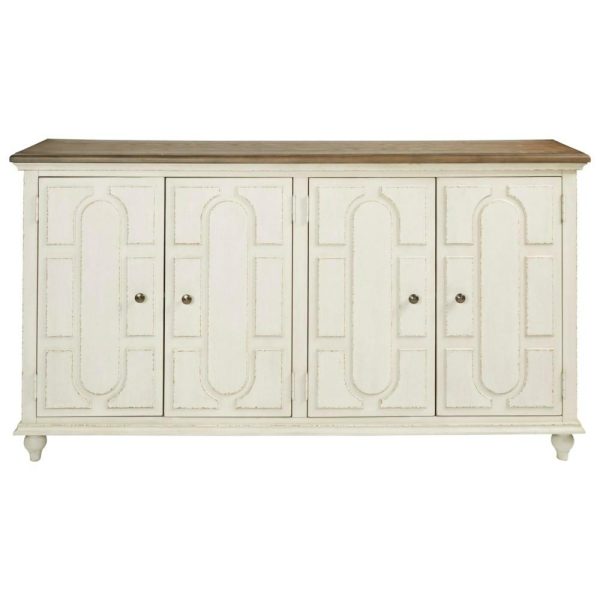 Two-Tone Accent Cabinet In Antique White/Brown Finish  |  Accent Cabinets Accent Cabinets Accent Cabinets