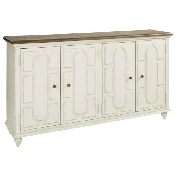 Two-Tone Accent Cabinet In Antique White/Brown Finish  |  Accent Cabinets Accent Cabinets Accent Cabinets